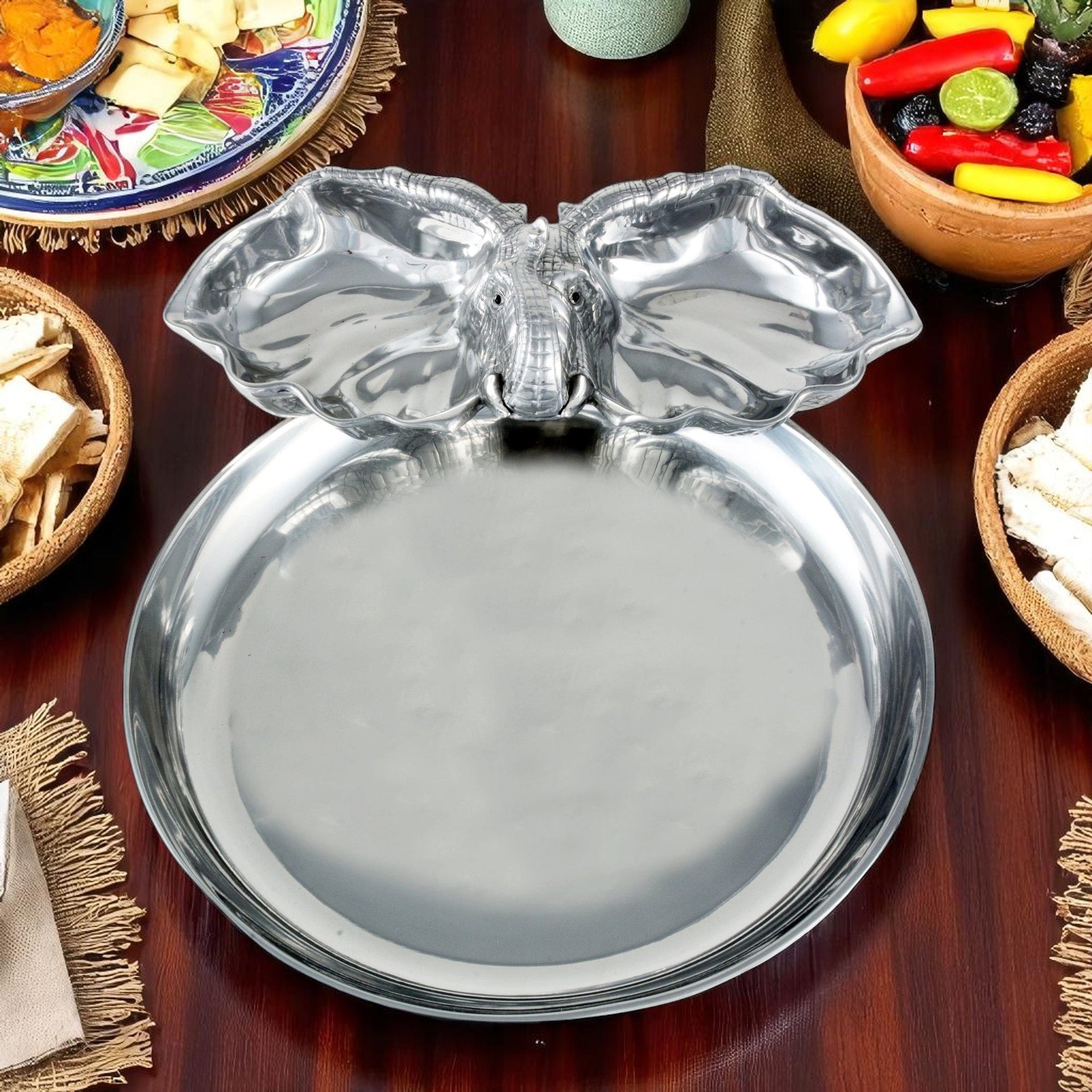 Elephant 14 Round Chip & Dip Arthur Court Designs