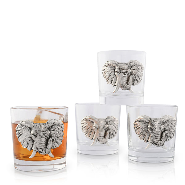 Elephant Bar Glasses Set of 4 Arthur Court Designs
