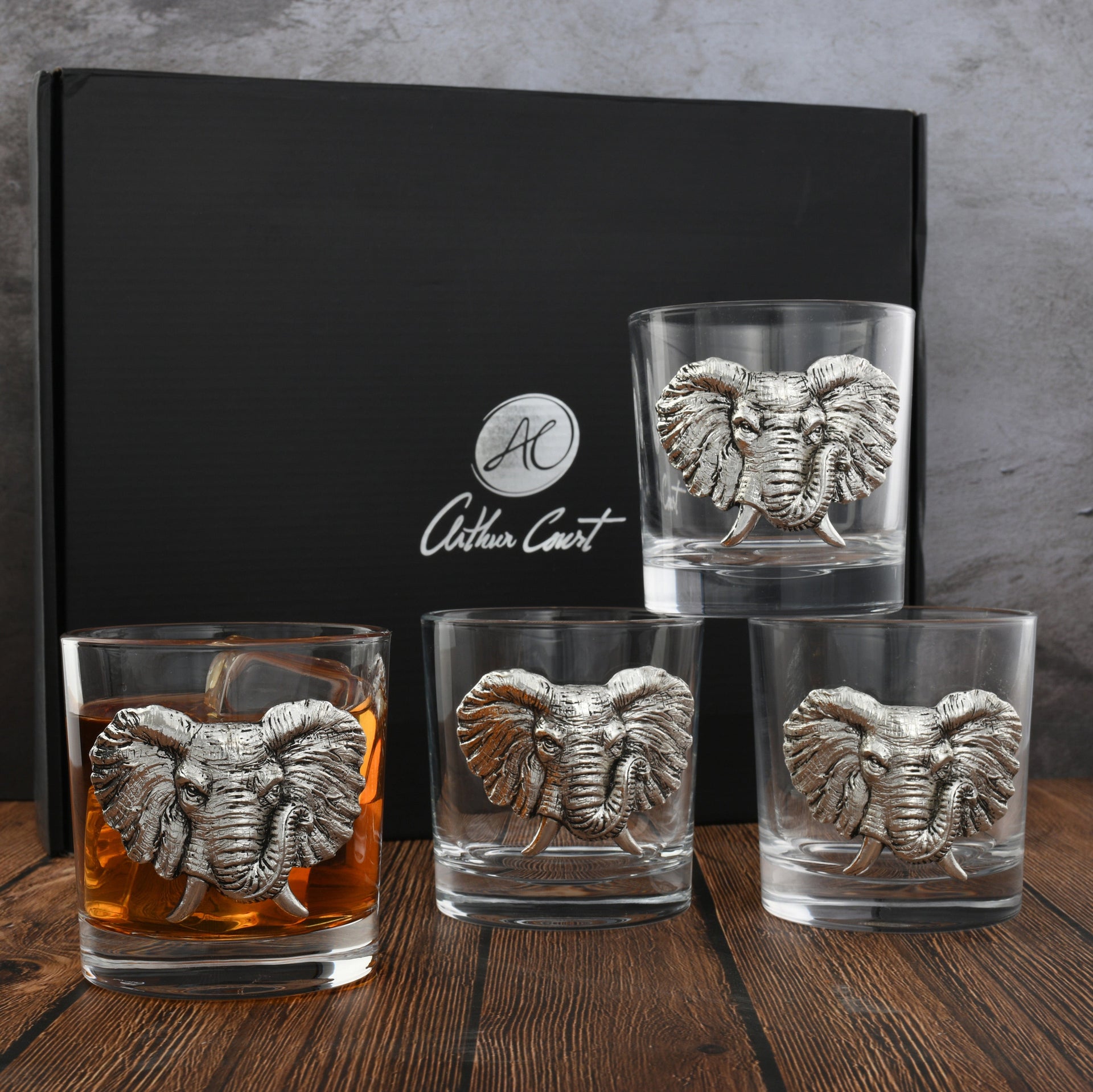 Elephant Bar Glasses Set of 4 Arthur Court Designs