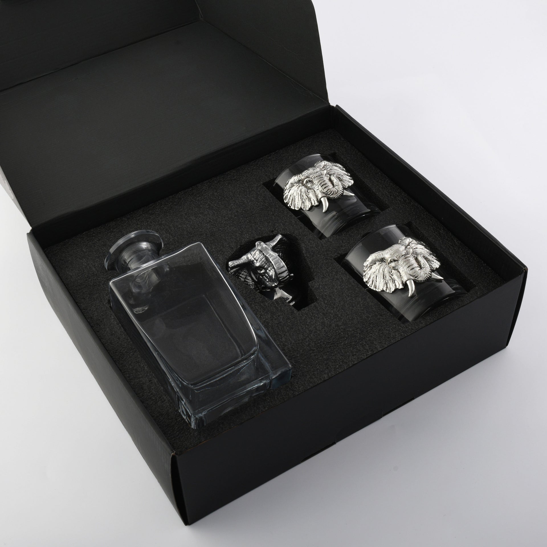 Elephant Decanter Set with Glasses Arthur Court Designs