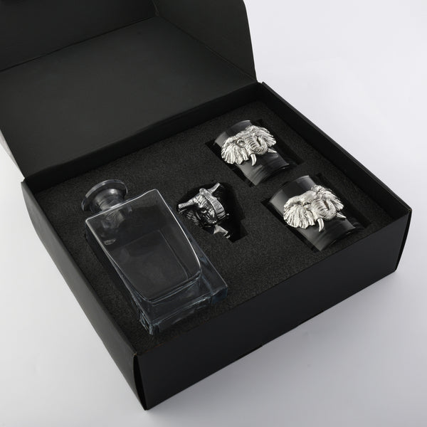 Elephant Decanter Set with Glasses Arthur Court Designs