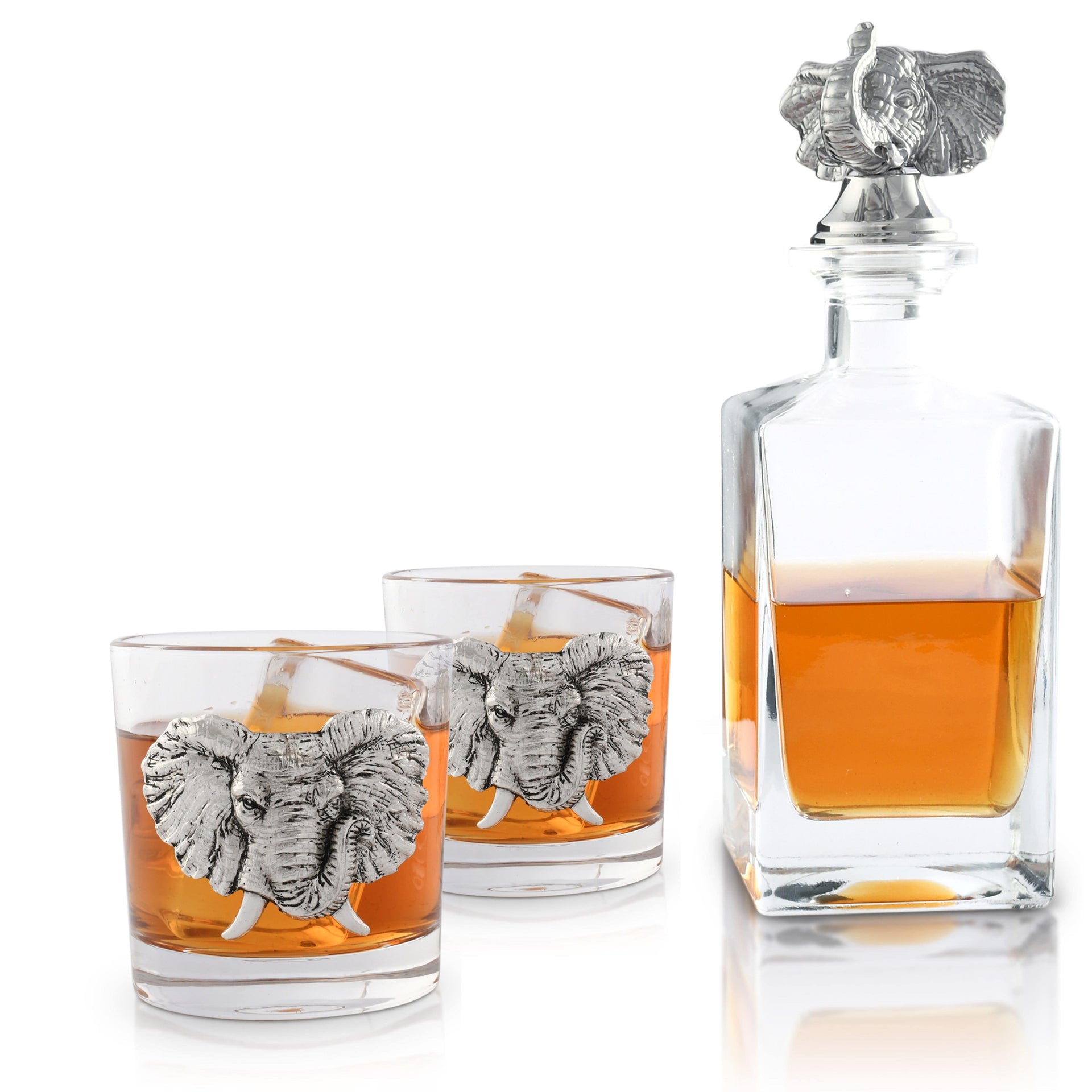 Elephant Decanter Set with Glasses Arthur Court Designs