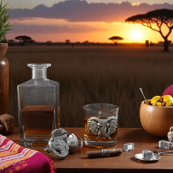 Elephant Decanter Set with Glasses Arthur Court Designs