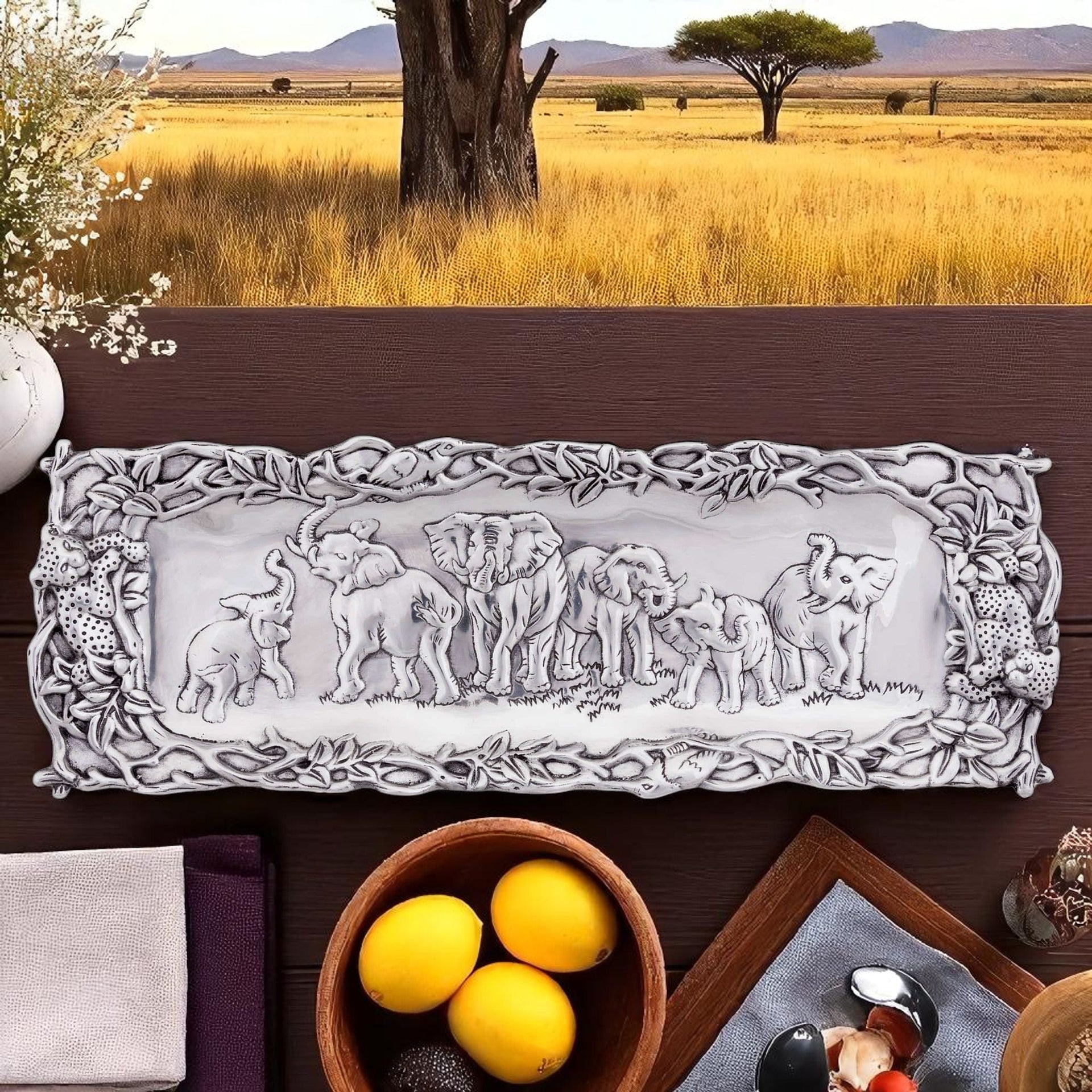 Elephant Oblong Tray Arthur Court Designs
