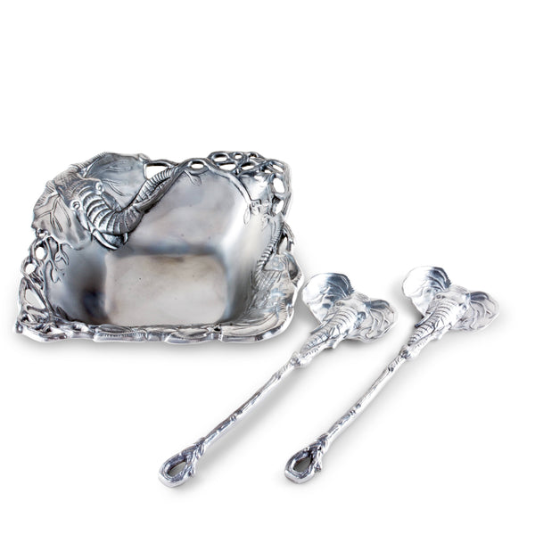 Elephant Salad Set 3-Pc Arthur Court Designs
