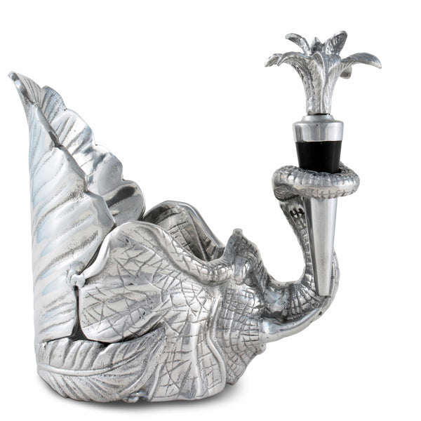 Elephant Wine Coaster and Stopper Set