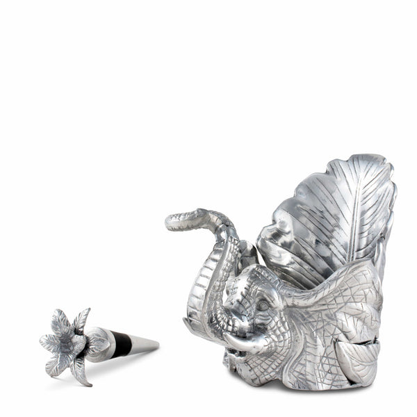 Elephant Wine Coaster and Stopper Set Arthur Court Designs
