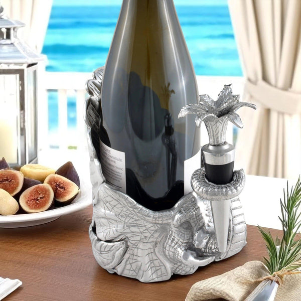 Elephant Wine Coaster and Stopper Set