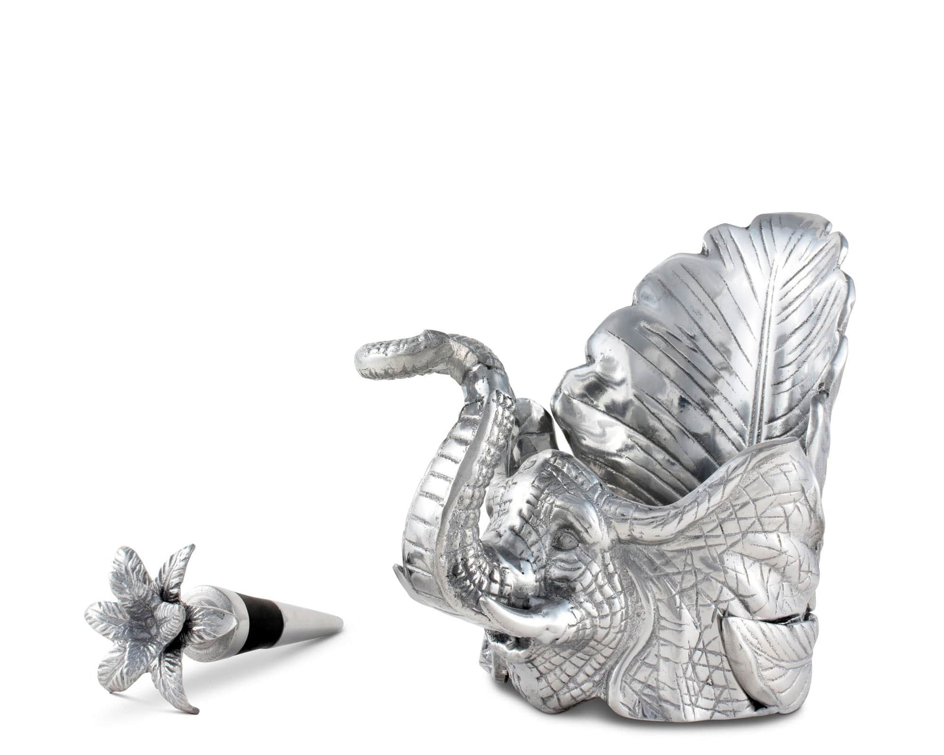 Elephant Wine Coaster and Stopper Set by Arthur Court Designs