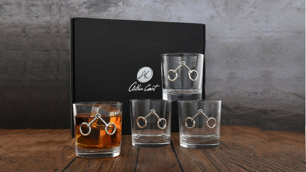 Equestrian Bit Bar Glasses Set of 4 Arthur Court Designs