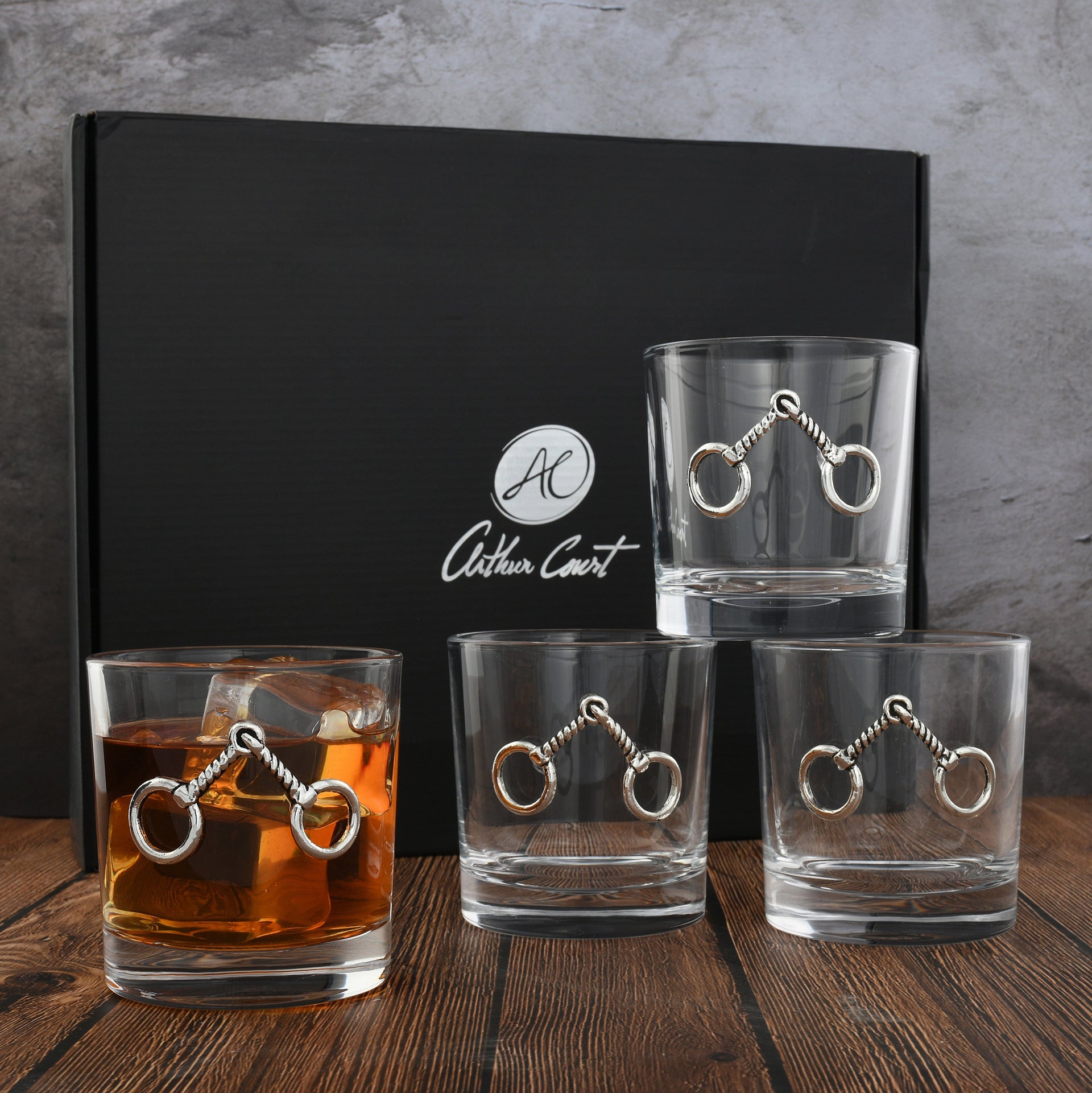 Equestrian Bit Bar Glasses Set of 4 Arthur Court Designs