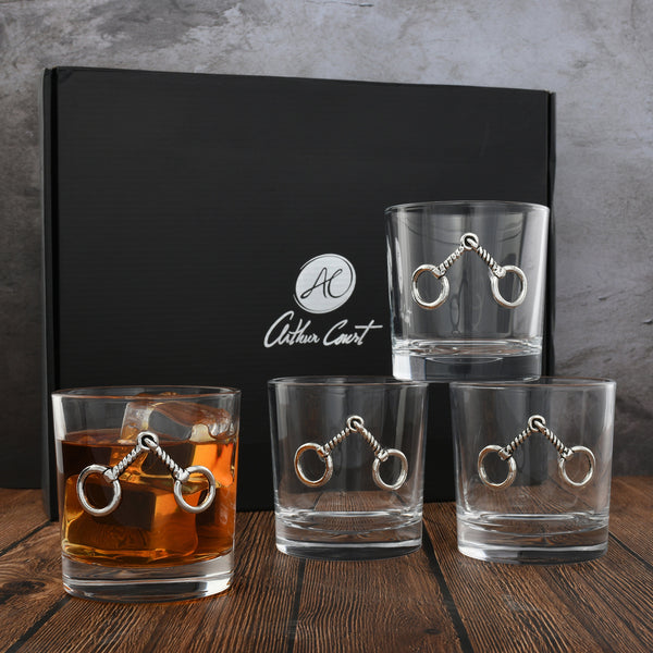 Equestrian Bit Bar Glasses Set of 4 Arthur Court Designs