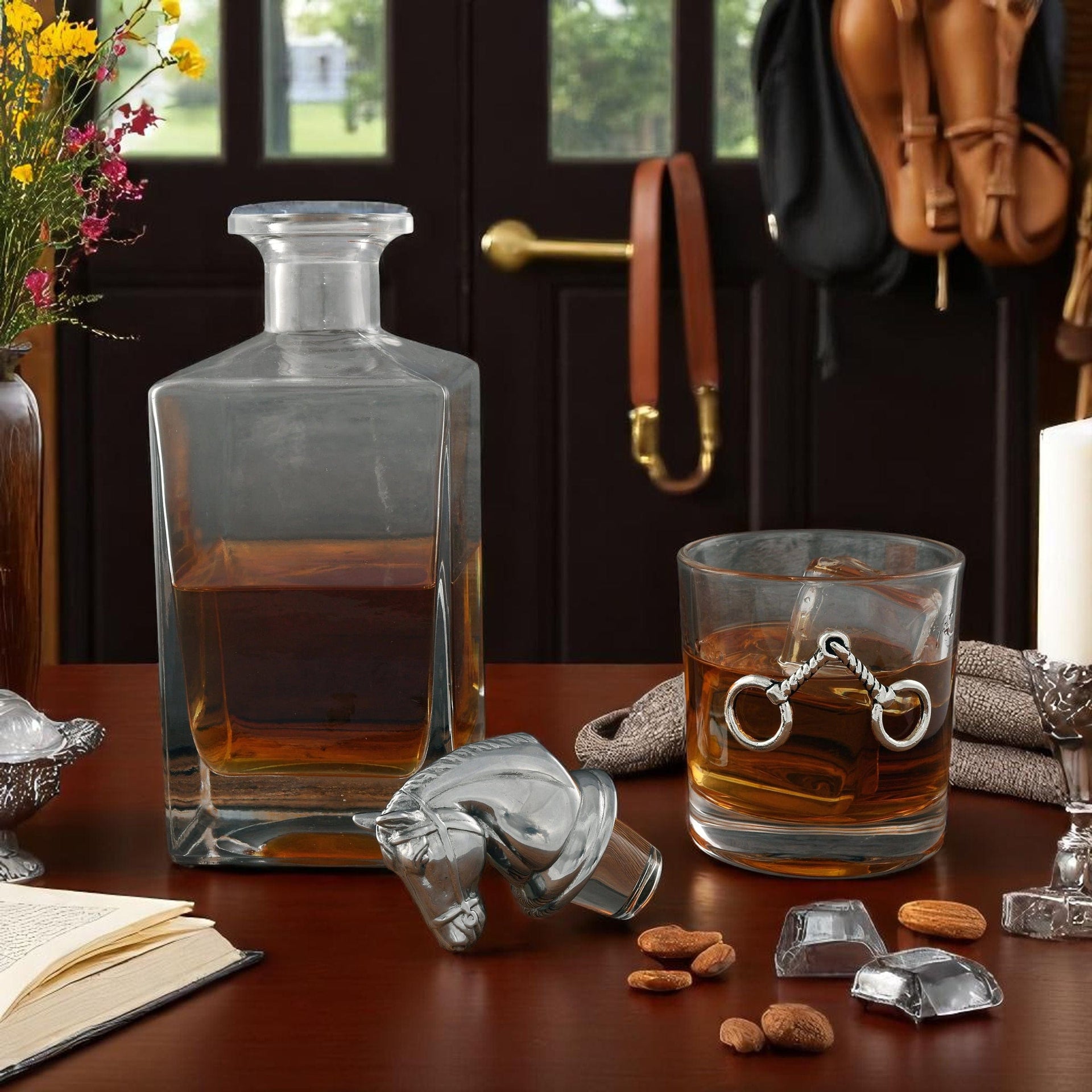 Equestrian Decanter Set with Glasses