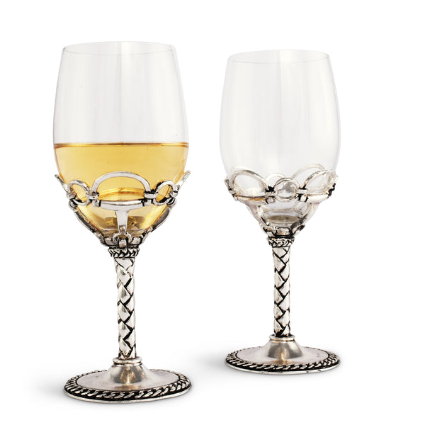 Equestrian Pair of Wine Glasses Arthur Court Designs