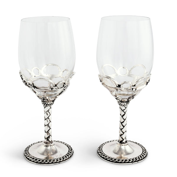Equestrian Pair of Wine Glasses Arthur Court Designs