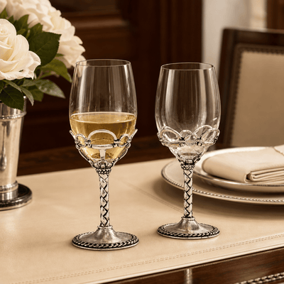 Equestrian Pair of Wine Glasses