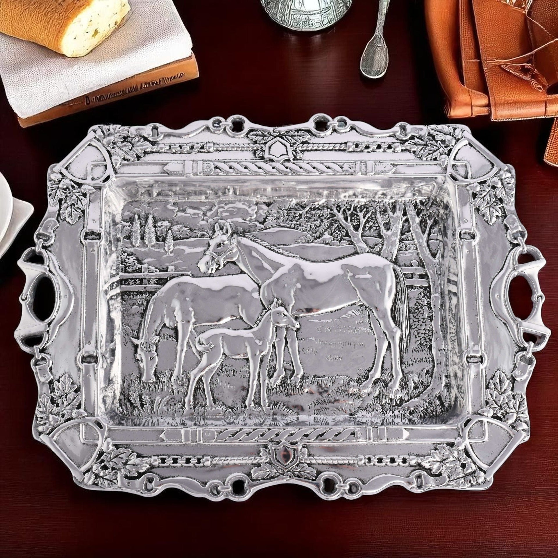 Grazing Horses Parlor Tray
