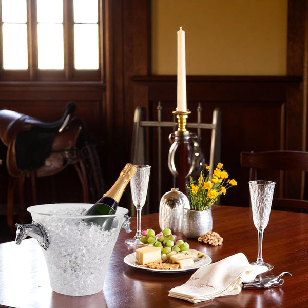 Horse Head Handle Acrylic Ice Bucket Arthur Court Designs