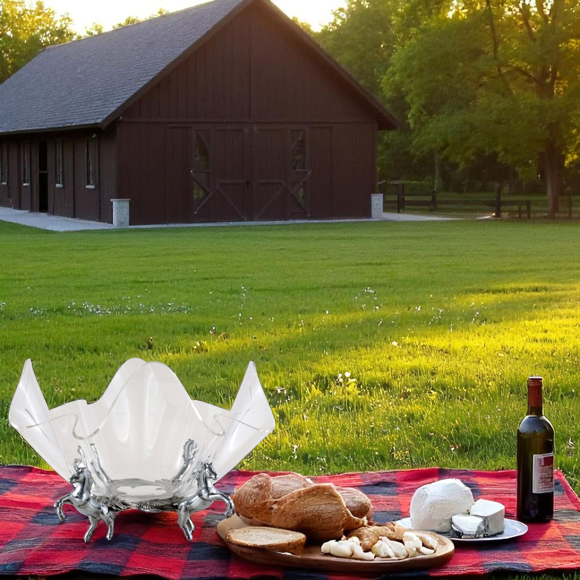 Horse Stand Acrylic Bowl 14 Arthur Court Designs