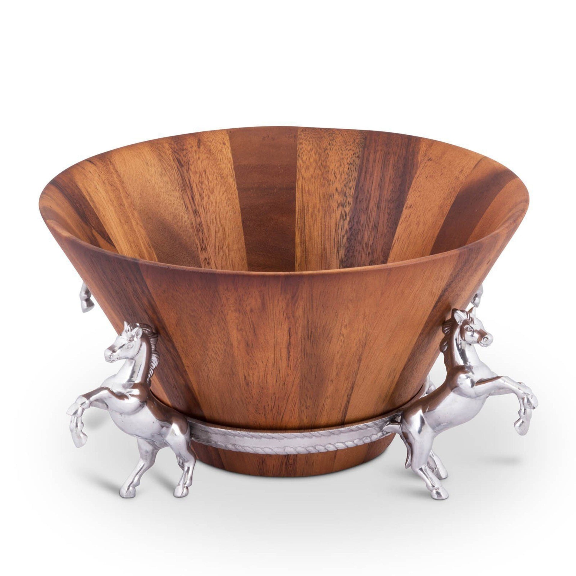 Horse Wood Tall Salad Bowl Arthur Court Designs