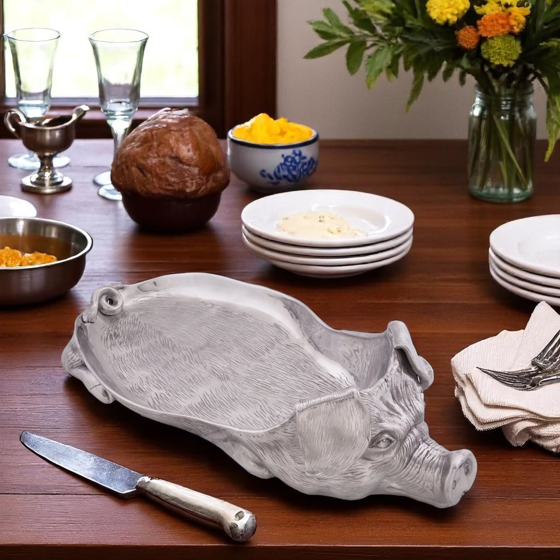 Pig Carving Tray Arthur Court Designs