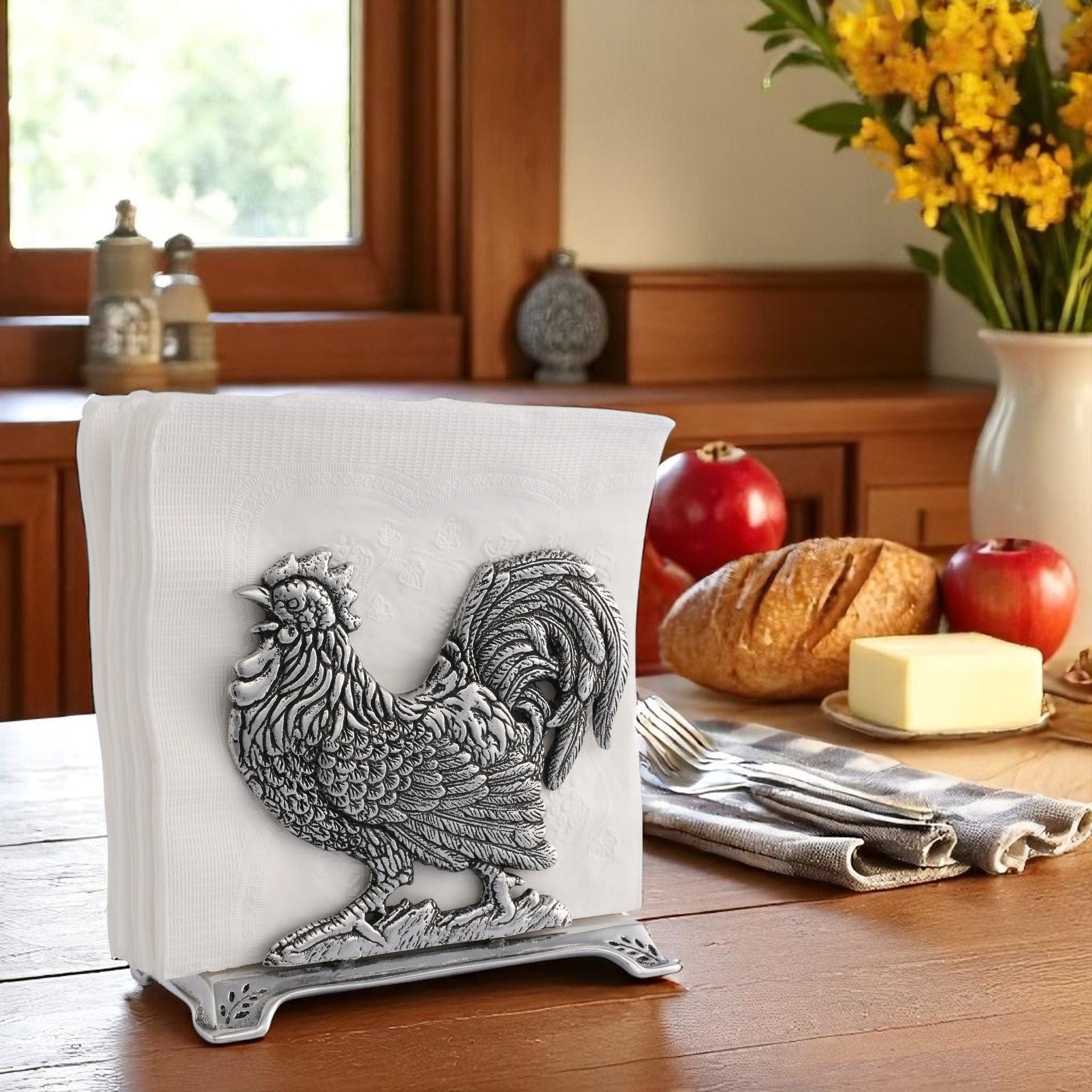 Rooster Upright Napkin Holder Arthur Court Designs