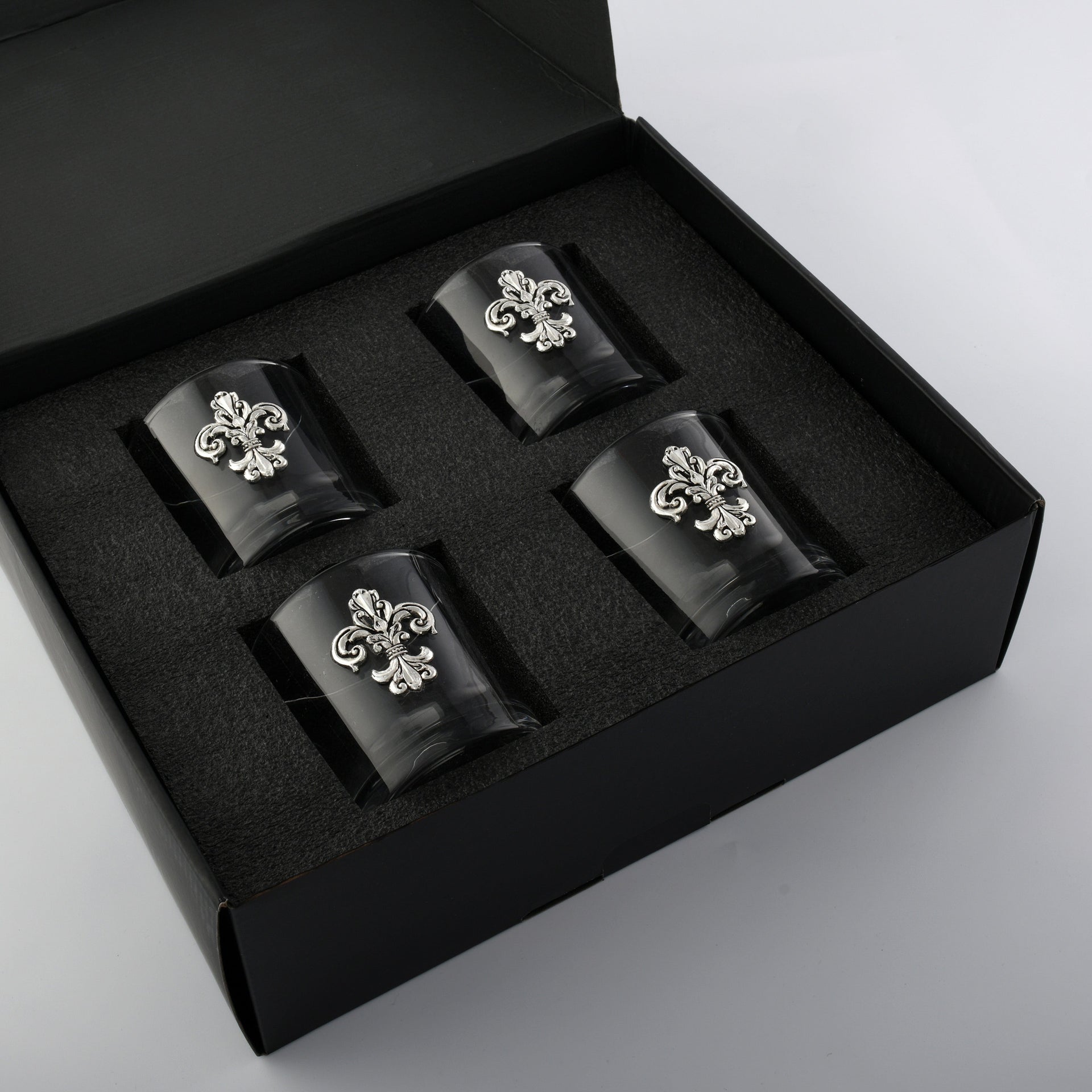 Fleur-de-Lis Bar Glasses Set of 4 Arthur Court Designs