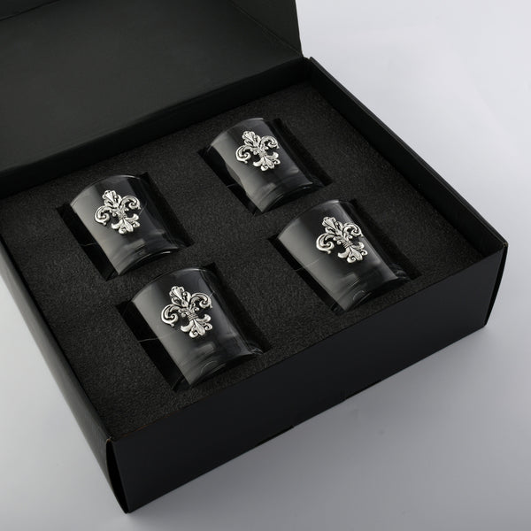 Fleur-de-Lis Bar Glasses Set of 4 Arthur Court Designs