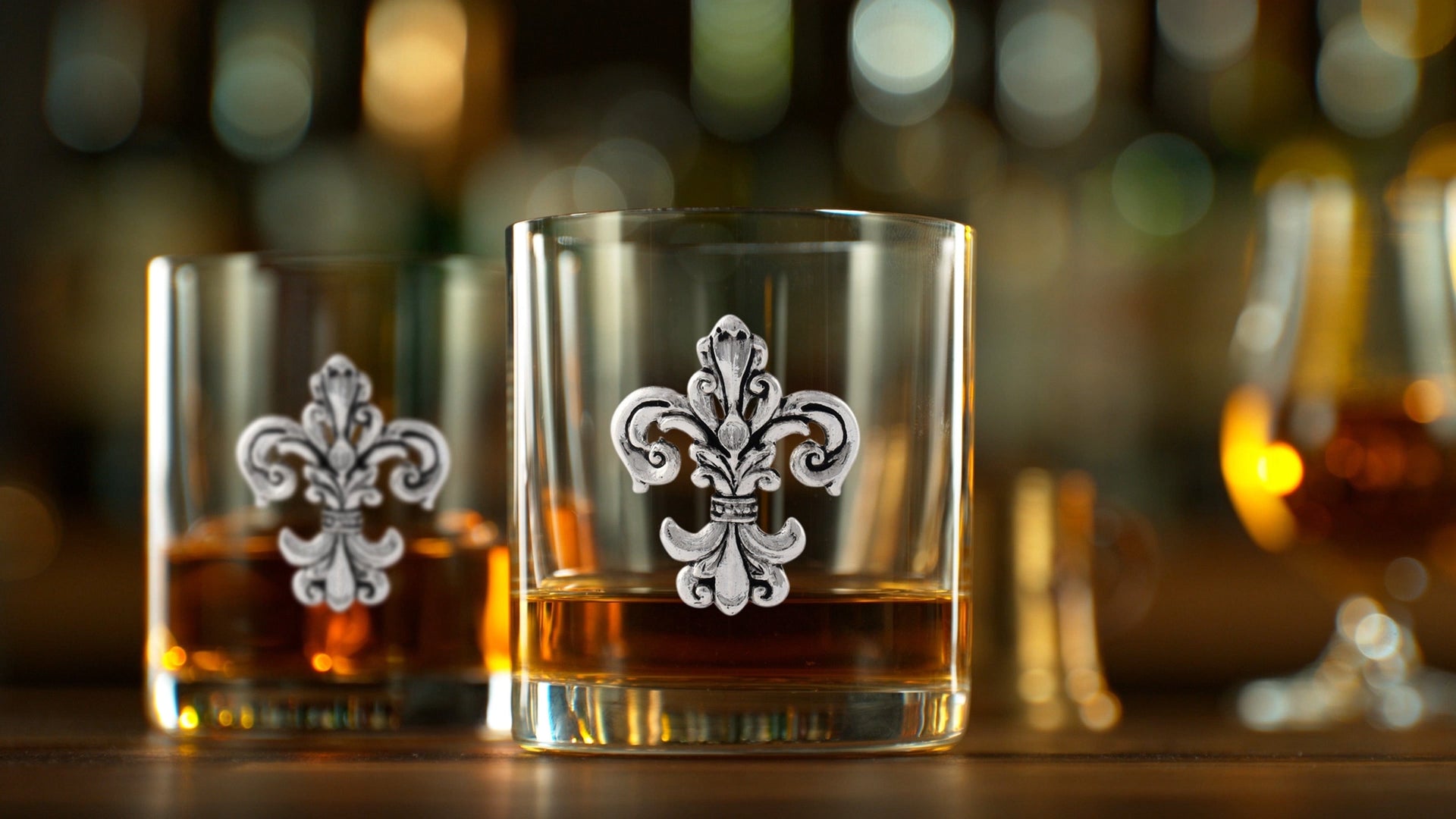 Fleur-de-Lis Bar Glasses Set of 4 Arthur Court Designs