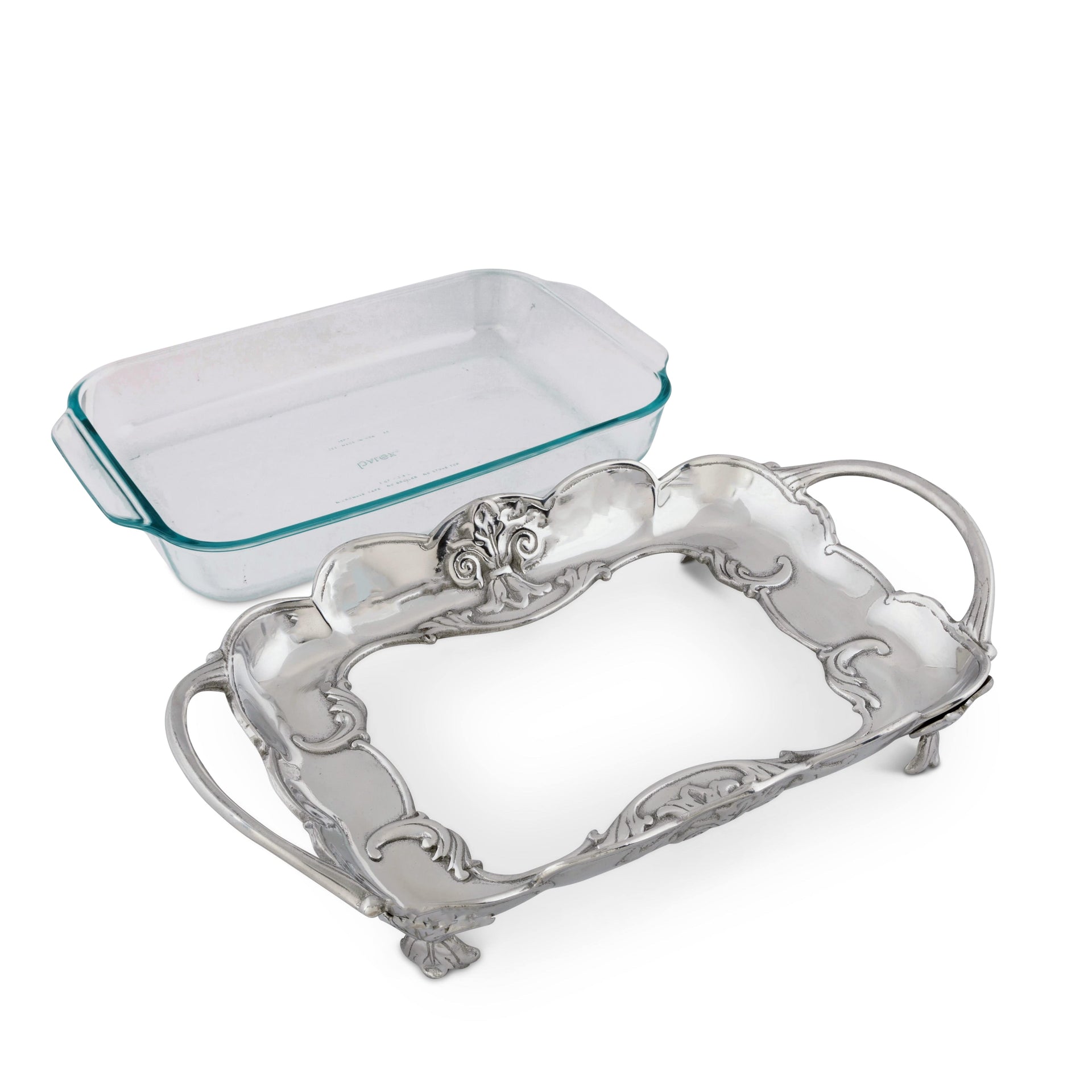 Fleur-De-Lis Pyrex Holder 3qt Arthur Court Designs