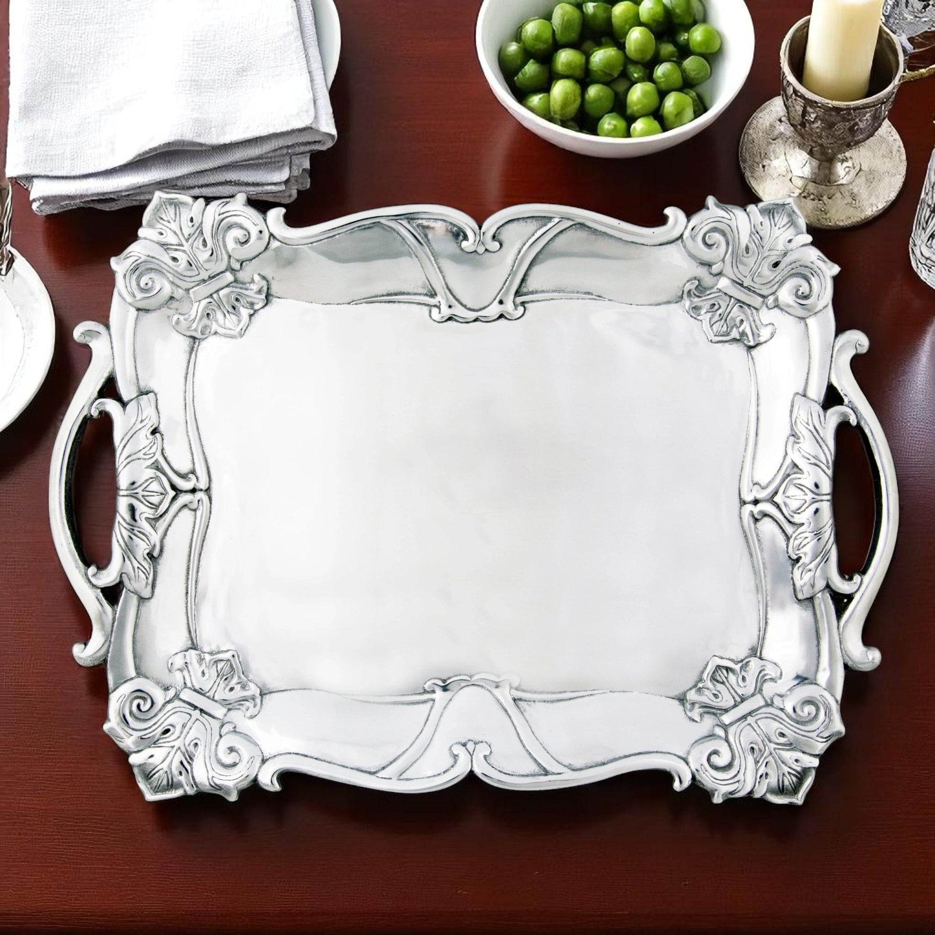 Fleur-De-Lis Rectangle Tray Arthur Court Designs