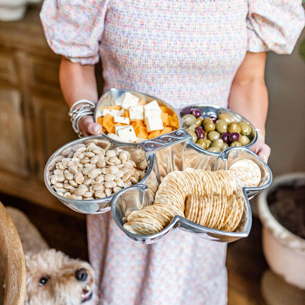 Fleur De Lis Serving Bowl 4 Compartment Arthur Court Designs