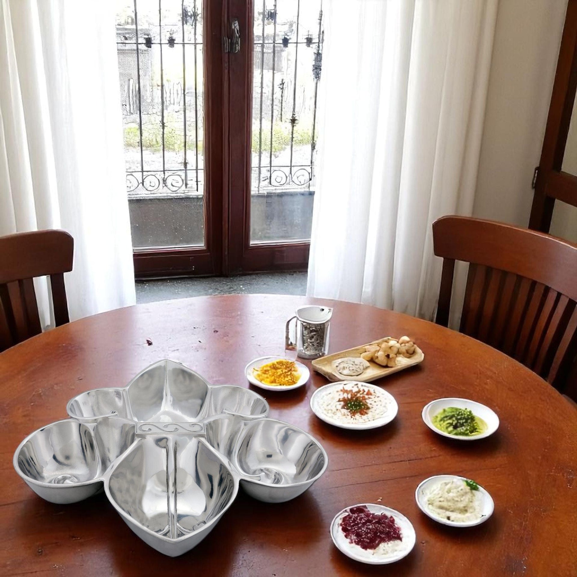 Fleur De Lis Serving Bowl 4 Compartment Arthur Court Designs