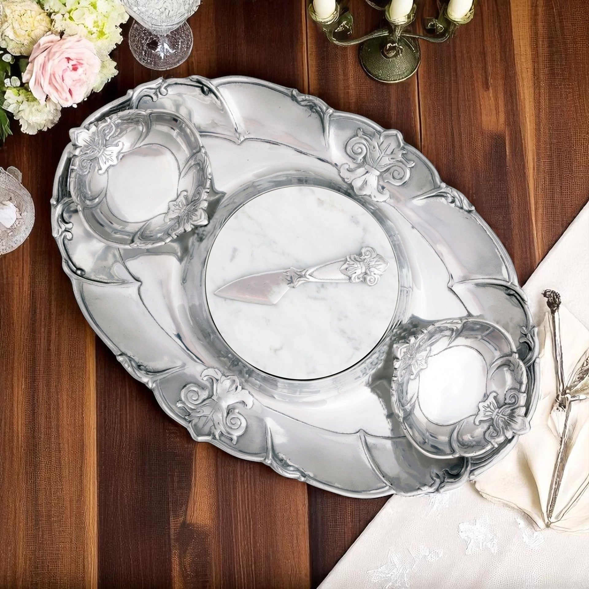 Fleur-De-Lis Tray Entertainment Arthur Court Designs