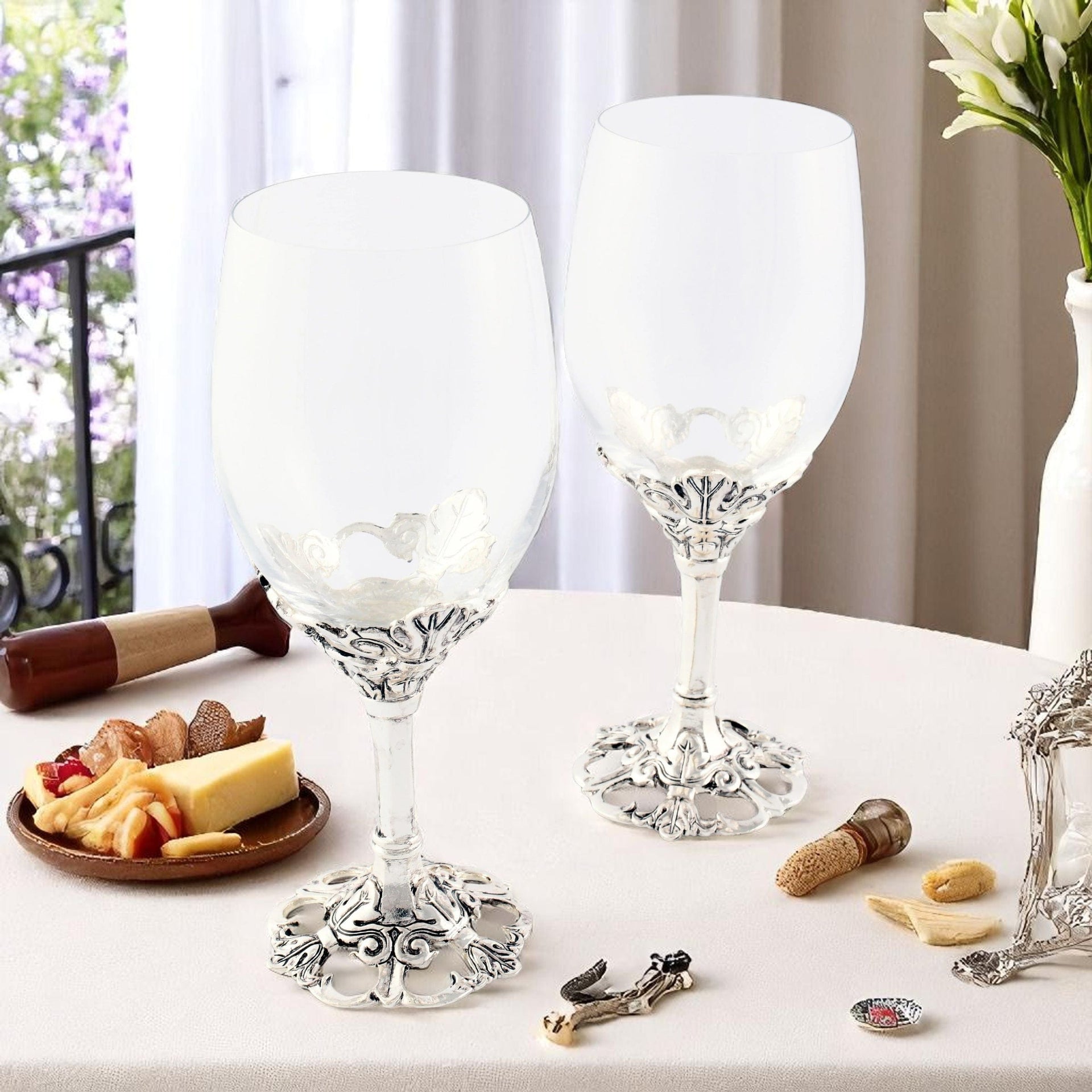 Fleur-De-Lis Wine Glasses Arthur Court Designs