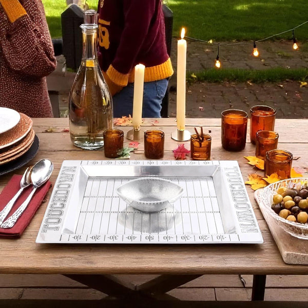 Football Field Chip and Dip Tray and Bowl Arthur Court Designs