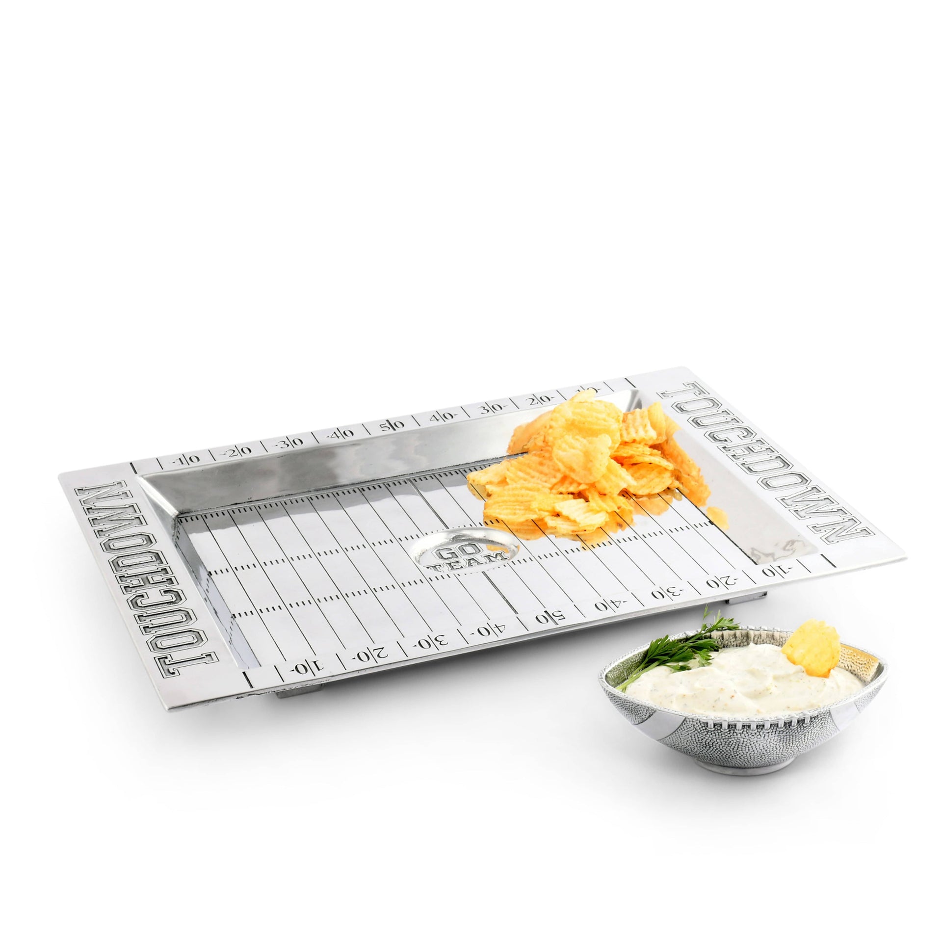 Football Field Chip and Dip Tray and Bowl Arthur Court Designs