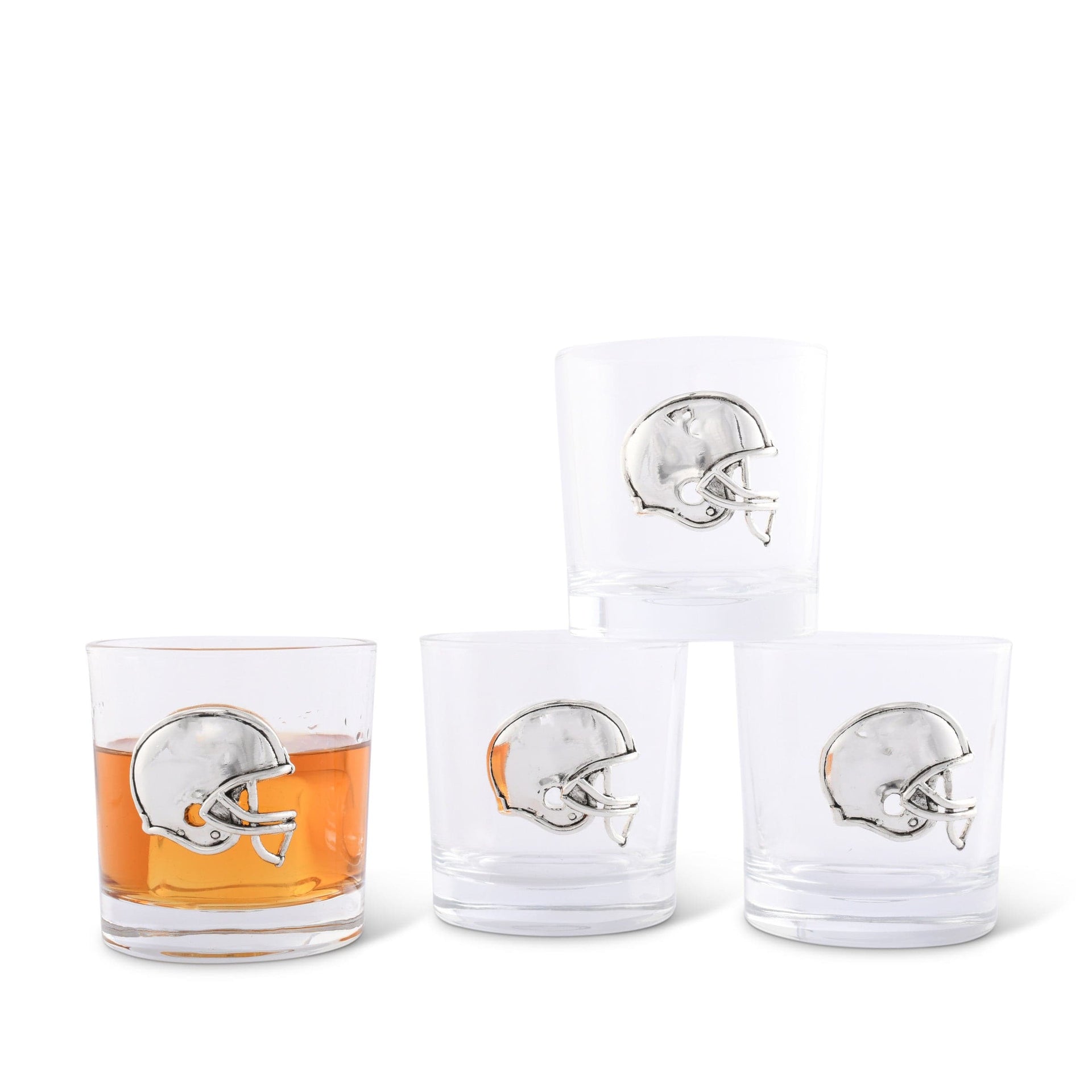 Football Helmet Bar Glasses Set of 4 Arthur Court Designs