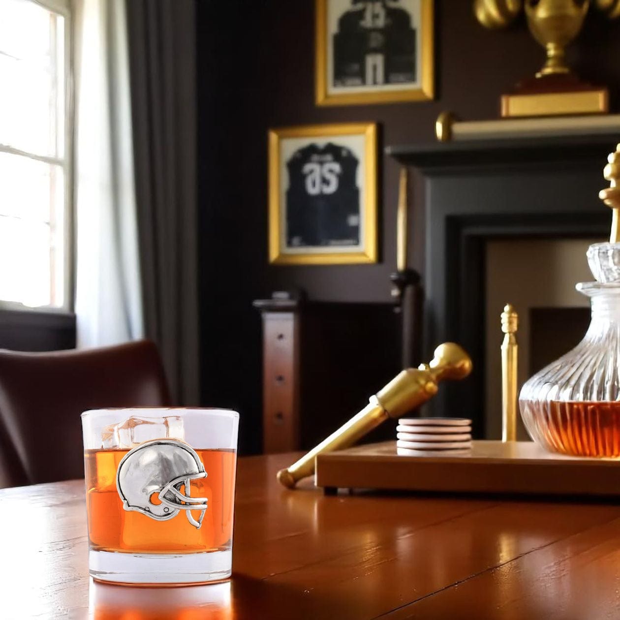 Football Helmet Bar Glasses Set of 4 Arthur Court Designs