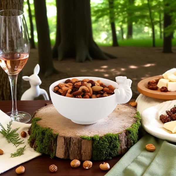 Climbing Squirrel Stoneware Nut Bowl Arthur Court Designs