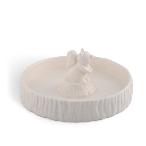 Standing Squirrel Stoneware Nut Bowl