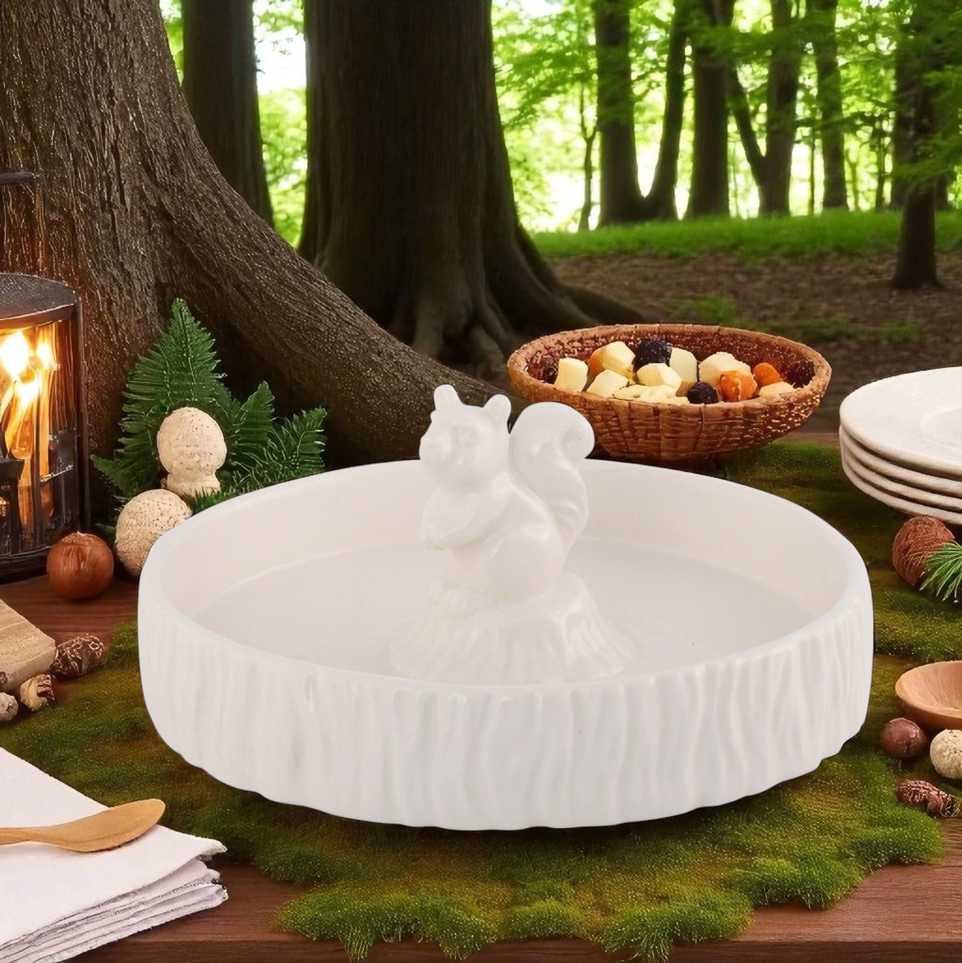 Standing Squirrel Stoneware Nut Bowl Arthur Court Designs