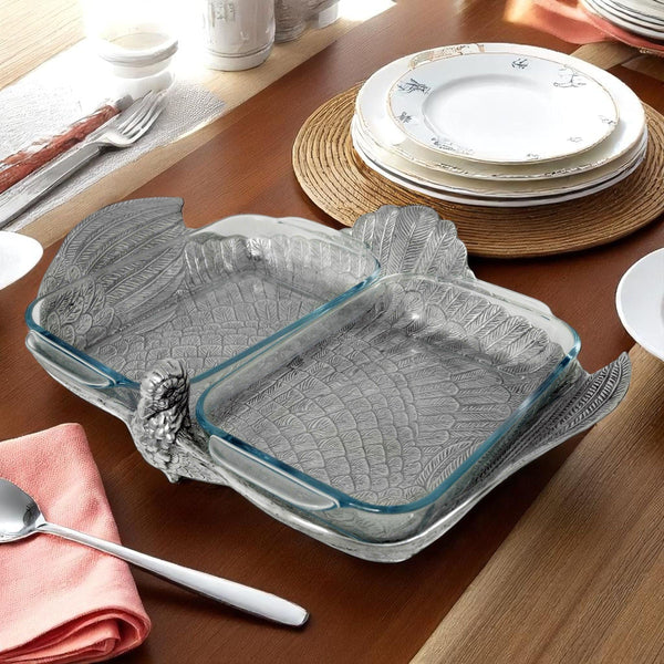 2Qt Double Base Turkey Casserole Holder Arthur Court Designs