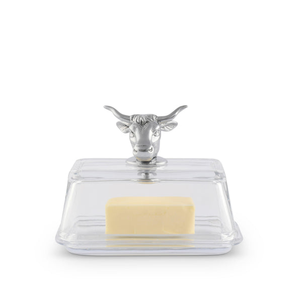 Glass Butter Dish - Cow