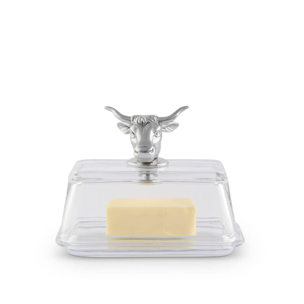 Glass Butter Dish - Cow Arthur Court Designs