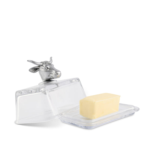 Glass Butter Dish - Cow Arthur Court Designs