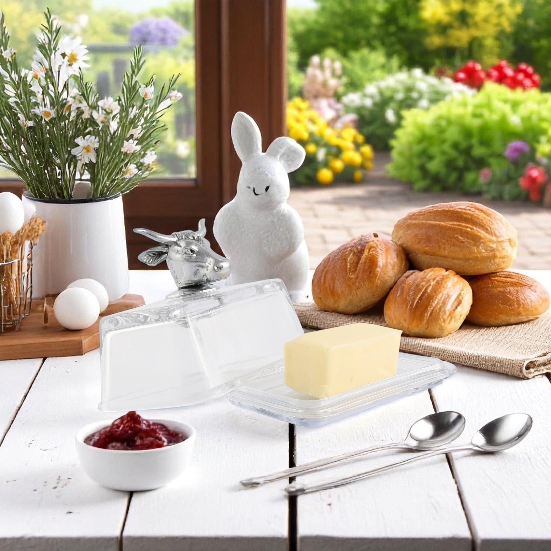 Glass Butter Dish - Cow