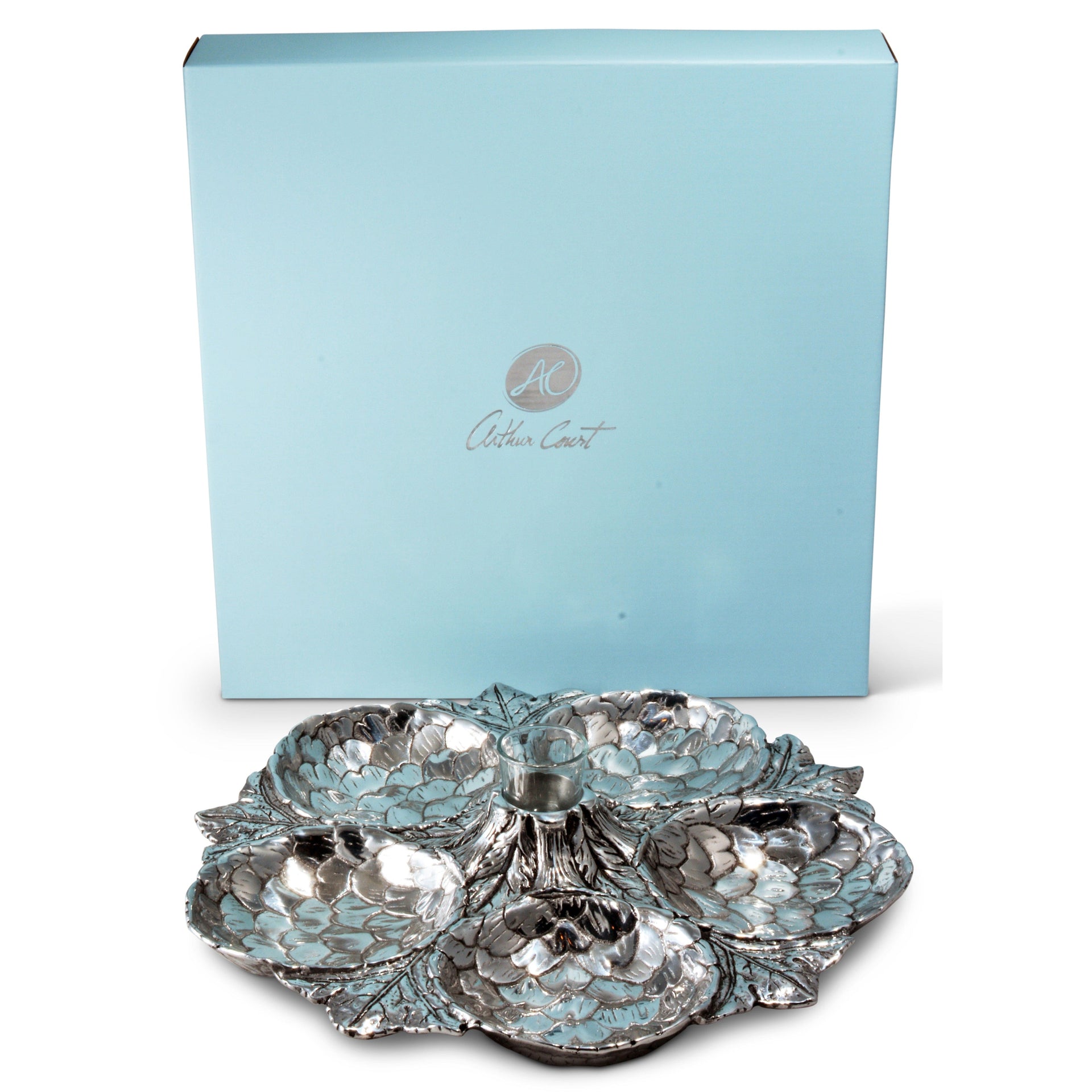 Artichoke 5 Section Snack Tray Arthur Court Designs