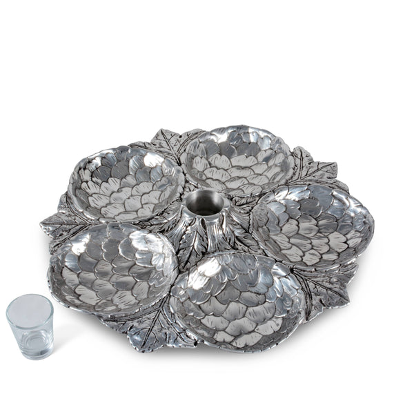 Artichoke 5 Section Snack Tray Arthur Court Designs