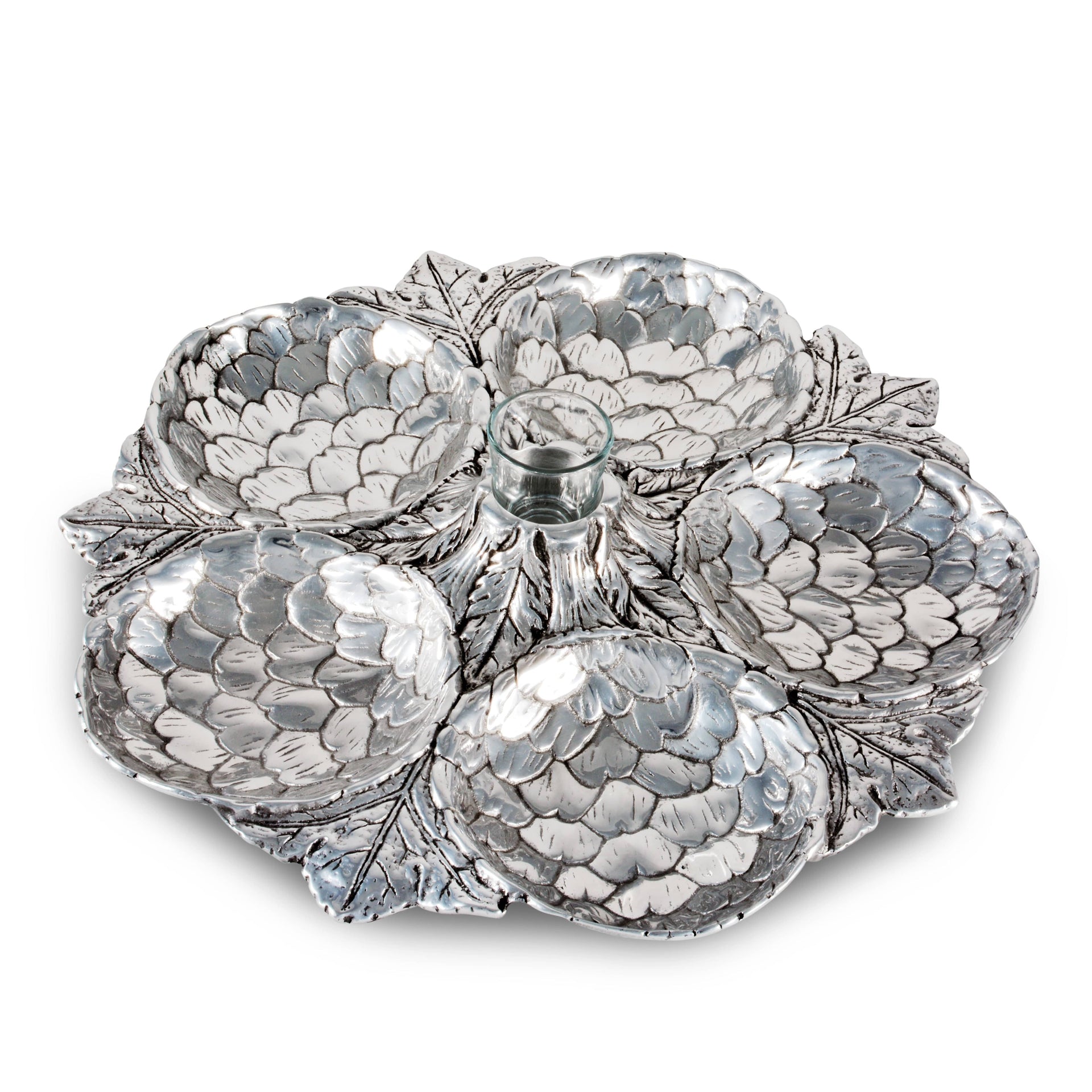 Artichoke 5 Section Snack Tray Arthur Court Designs